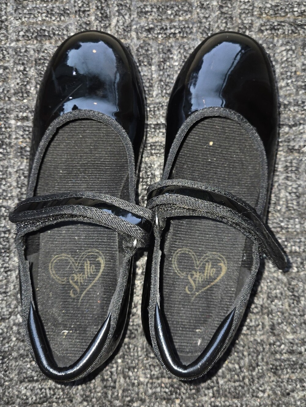Kids Stella Black Patent Mary Jane Style Tap Shoes Size 1